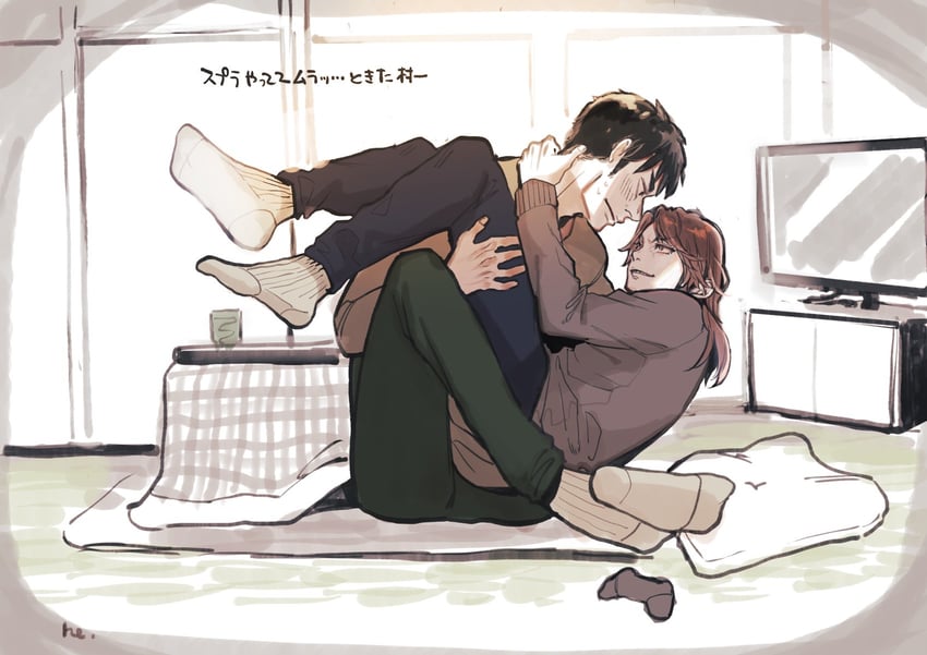 ichijou seiya and murakami tamotsu (kaiji and 1 more) drawn by henako