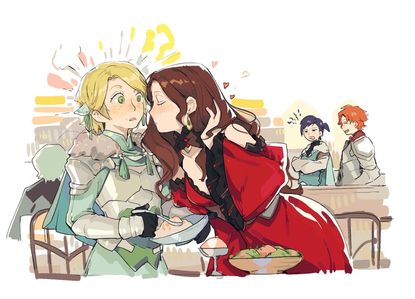 male byleth, dorothea arnault, ingrid brandl galatea, sylvain jose gautier, and felix hugo fraldarius (fire emblem and 1 more) drawn by olopheris