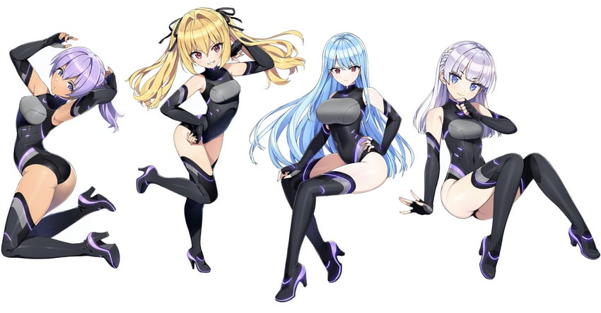 nayuki hiori, schnee weissberg, kazami ellen, and souma hayate (dolphin wave)