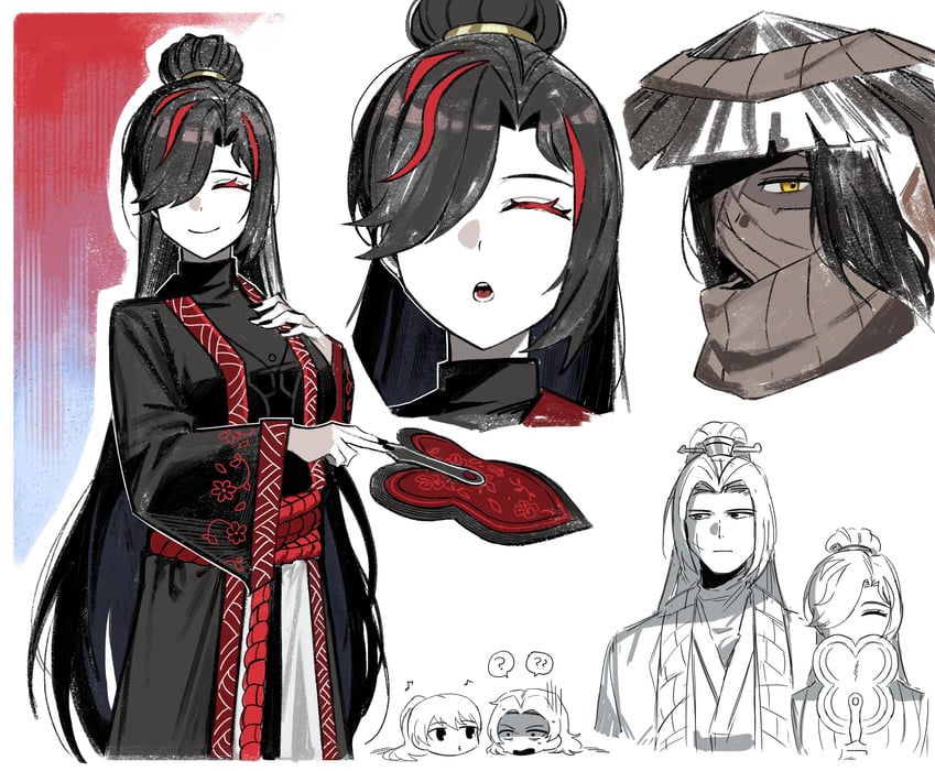 jia qiu, zigong, zilu, shi yihua, and qingtao (project moon and 1 more) drawn by asdf1211950