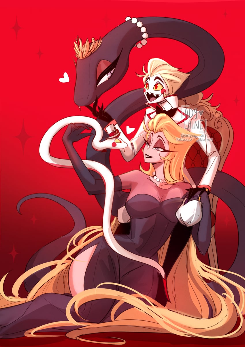 lucifer morningstar and lilith (hazbin hotel) drawn by adylaineart