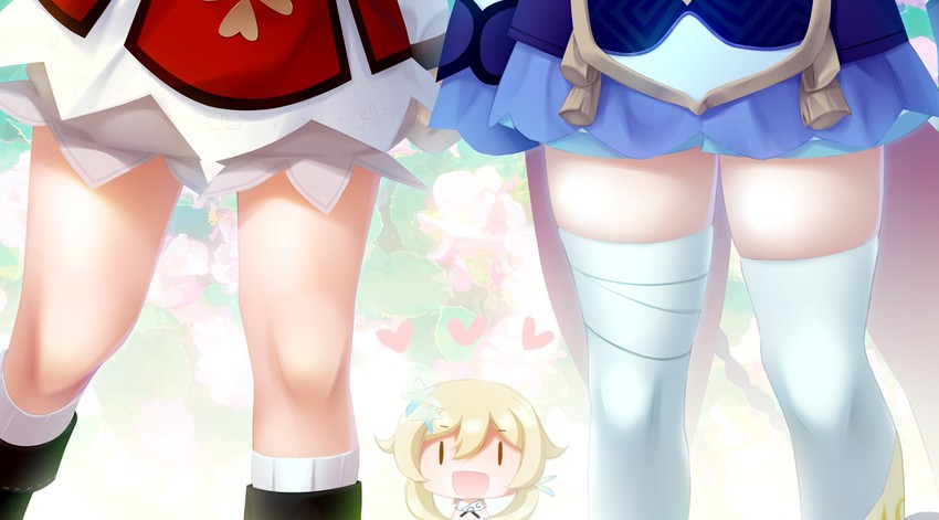 lumine, klee, and qiqi (genshin impact) drawn by irori_(irorixc)
