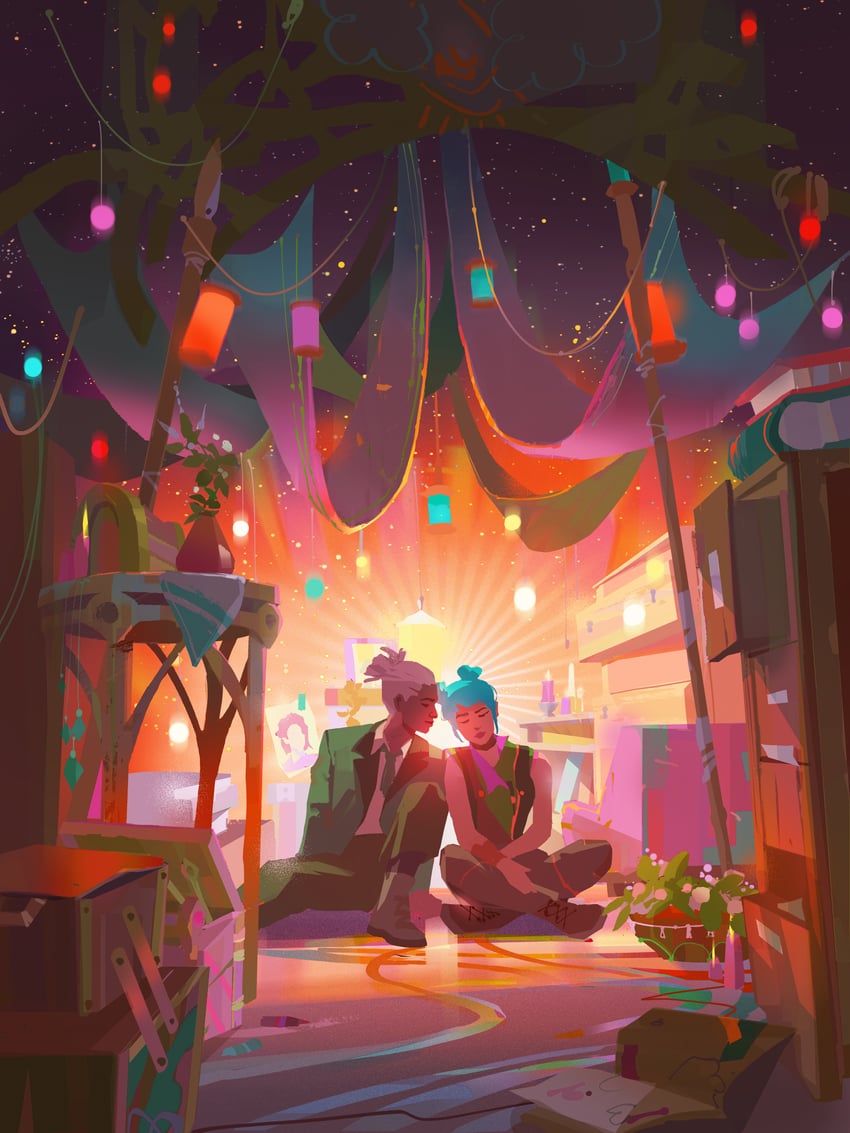 jinx, arcane jinx, and ekko (league of legends and 1 more) drawn by yingshiart