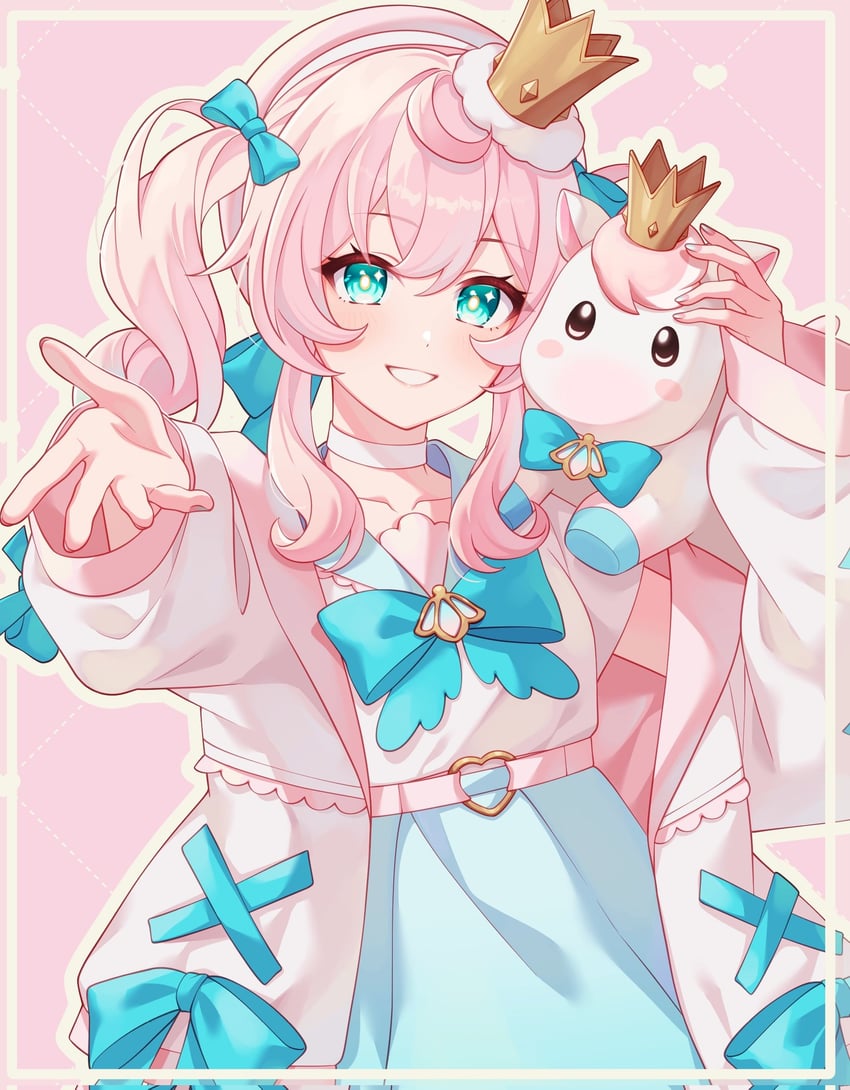 hyacine and little ica (honkai and 1 more) drawn by pochimaru_(marumaru_wanwan)
