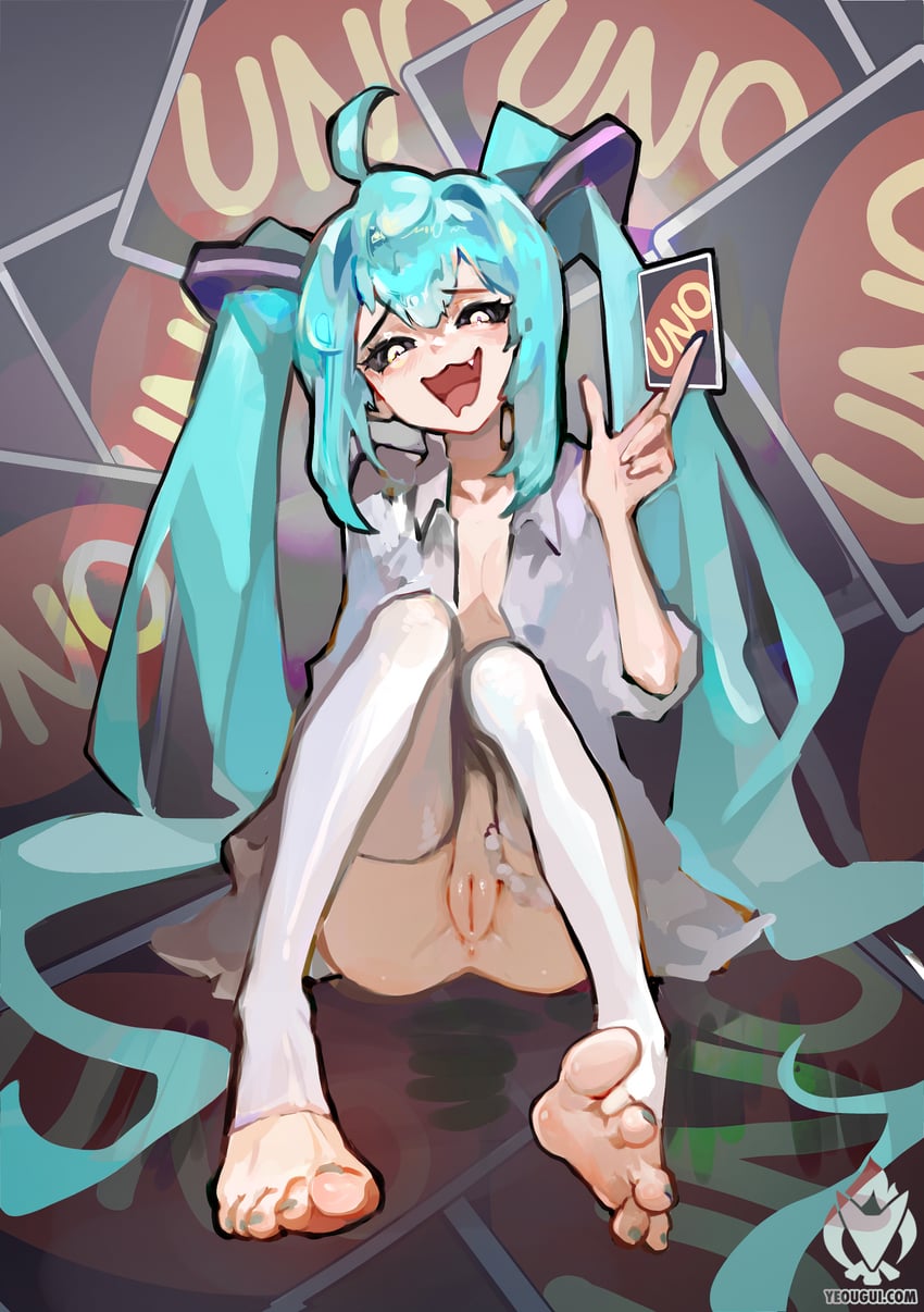 hatsune miku (vocaloid and 1 more) drawn by yeougui