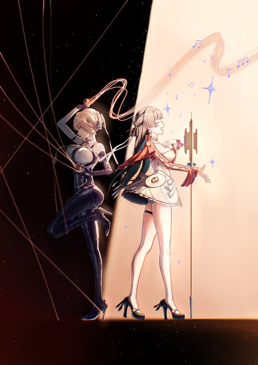 evelyn chevalier and astra yao (zenless zone zero) drawn by fuli_(narumiyafuri)