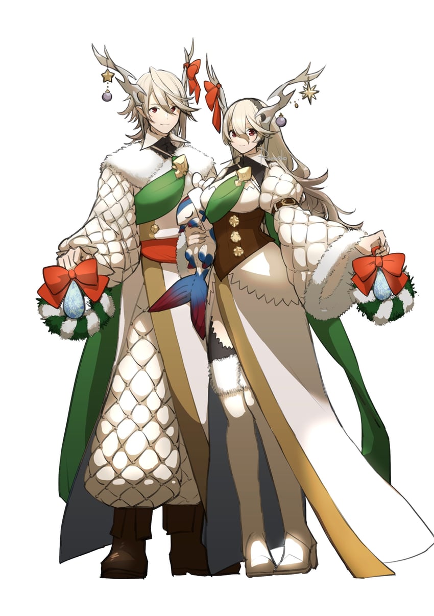 female corrin, male corrin, and lilith (fire emblem and 1 more) drawn by rarudo7