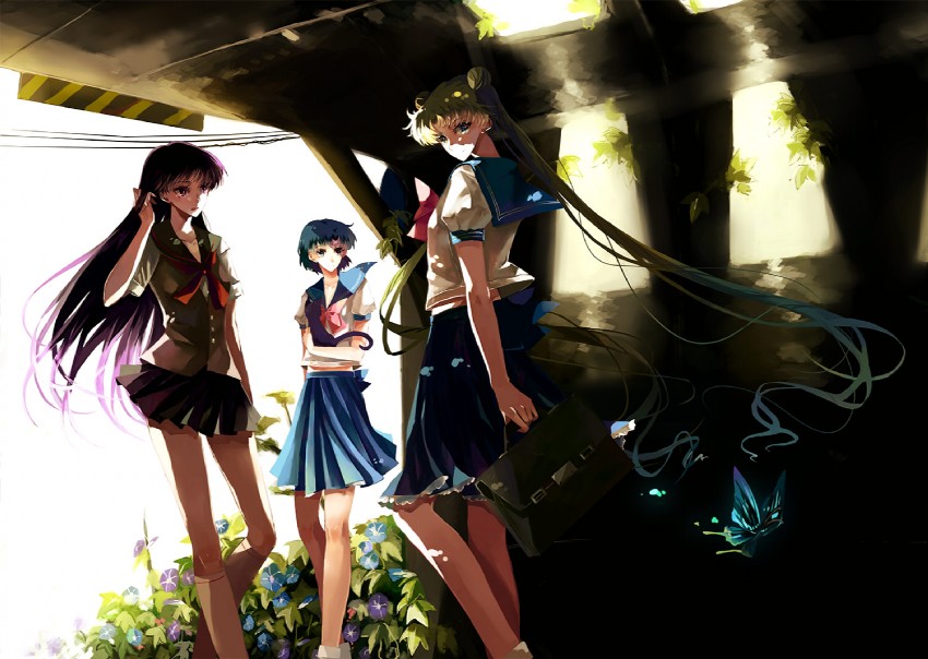 tsukino usagi, mizuno ami, and hino rei (bishoujo senshi sailor moon) drawn by nako_(nonrain)