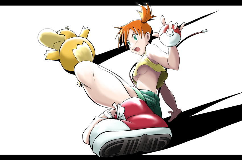 misty and psyduck (pokemon) drawn by takaya_n