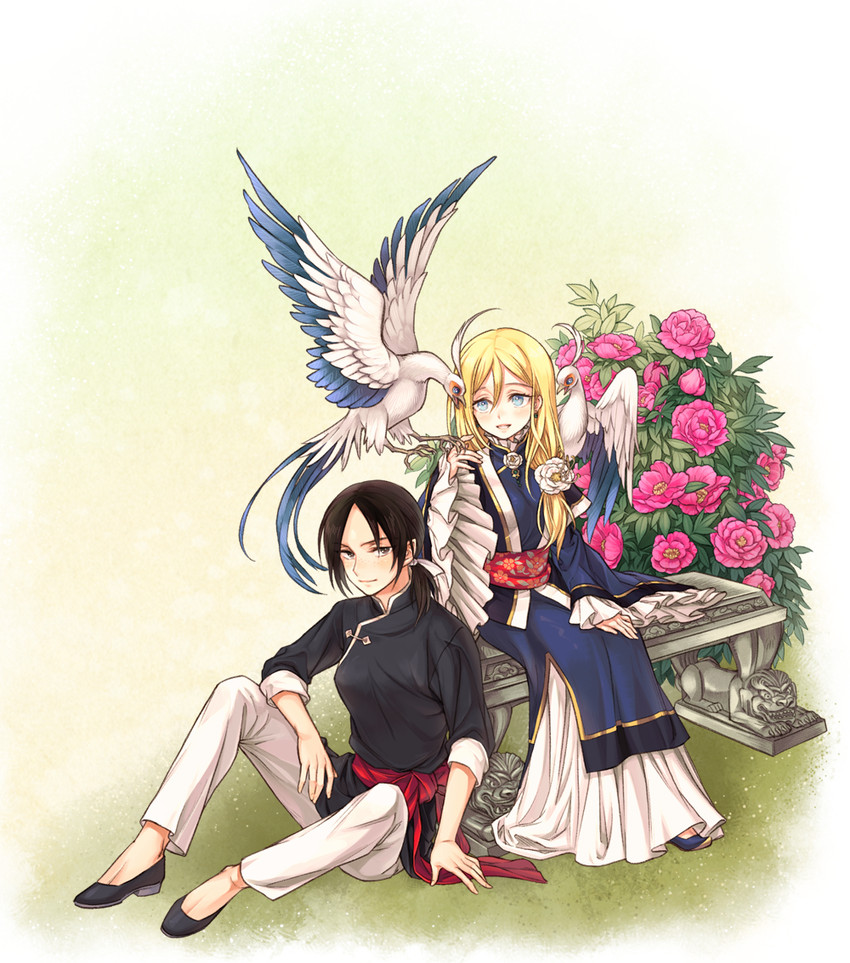 krista lenz and ymir (shingeki no kyojin) drawn by tanpi