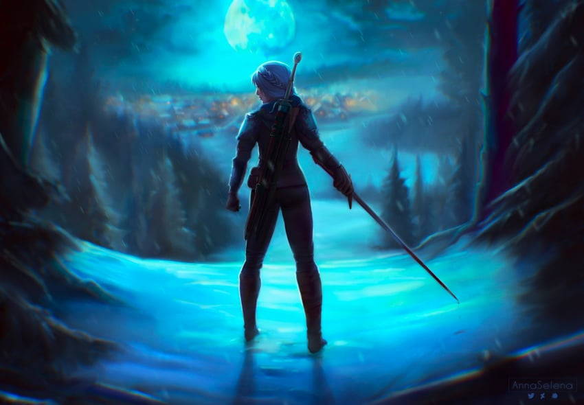 ciri (the witcher and 1 more) drawn by anna_selena