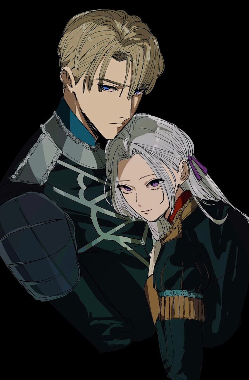 edelgard von hresvelg and dimitri alexandre blaiddyd (fire emblem and 1 more) drawn by amikoiiko