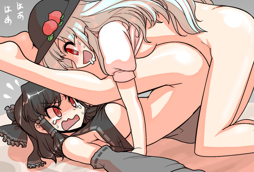 hakurei reimu, hinanawi tenshi, maga-reimu, and g-tenko-r (touhou and 1 more) drawn by mono_(moiky)