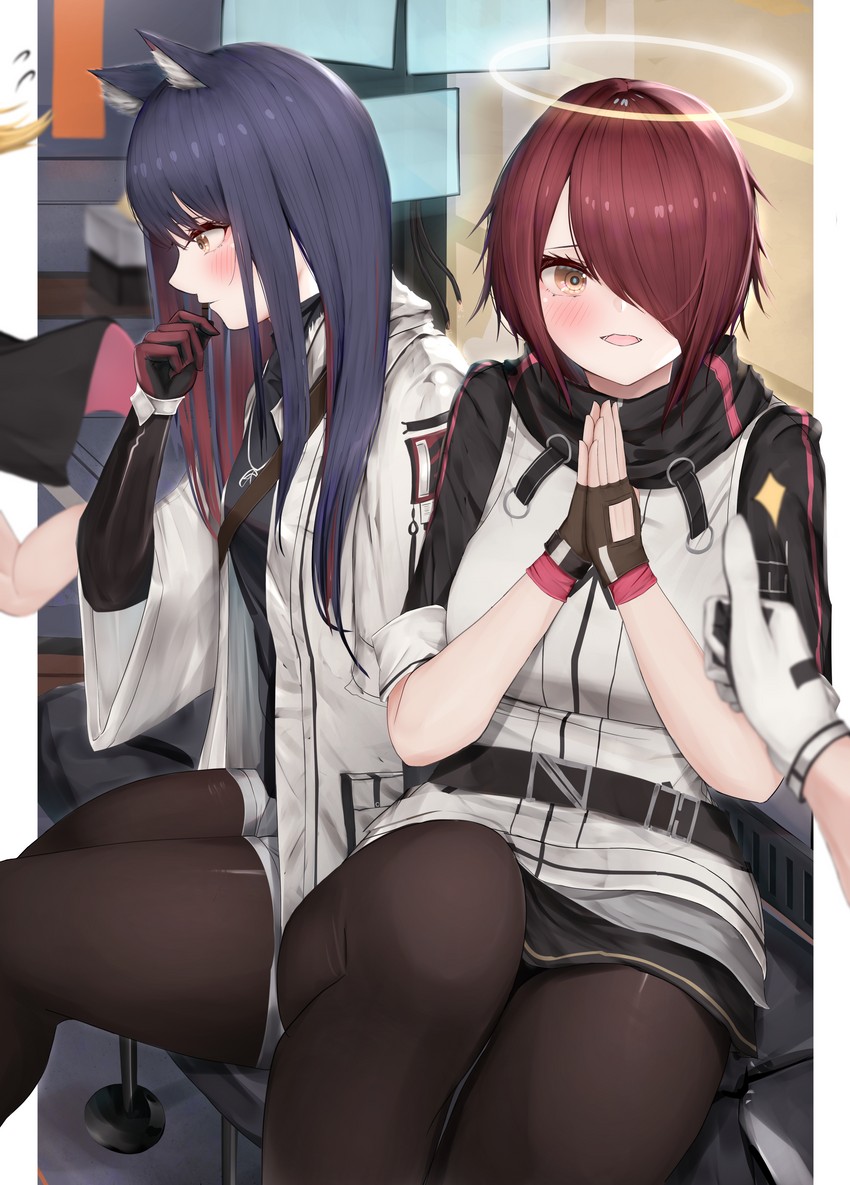 texas, exusiai, and sora (arknights) drawn by mo_(mainiti_omoti)
