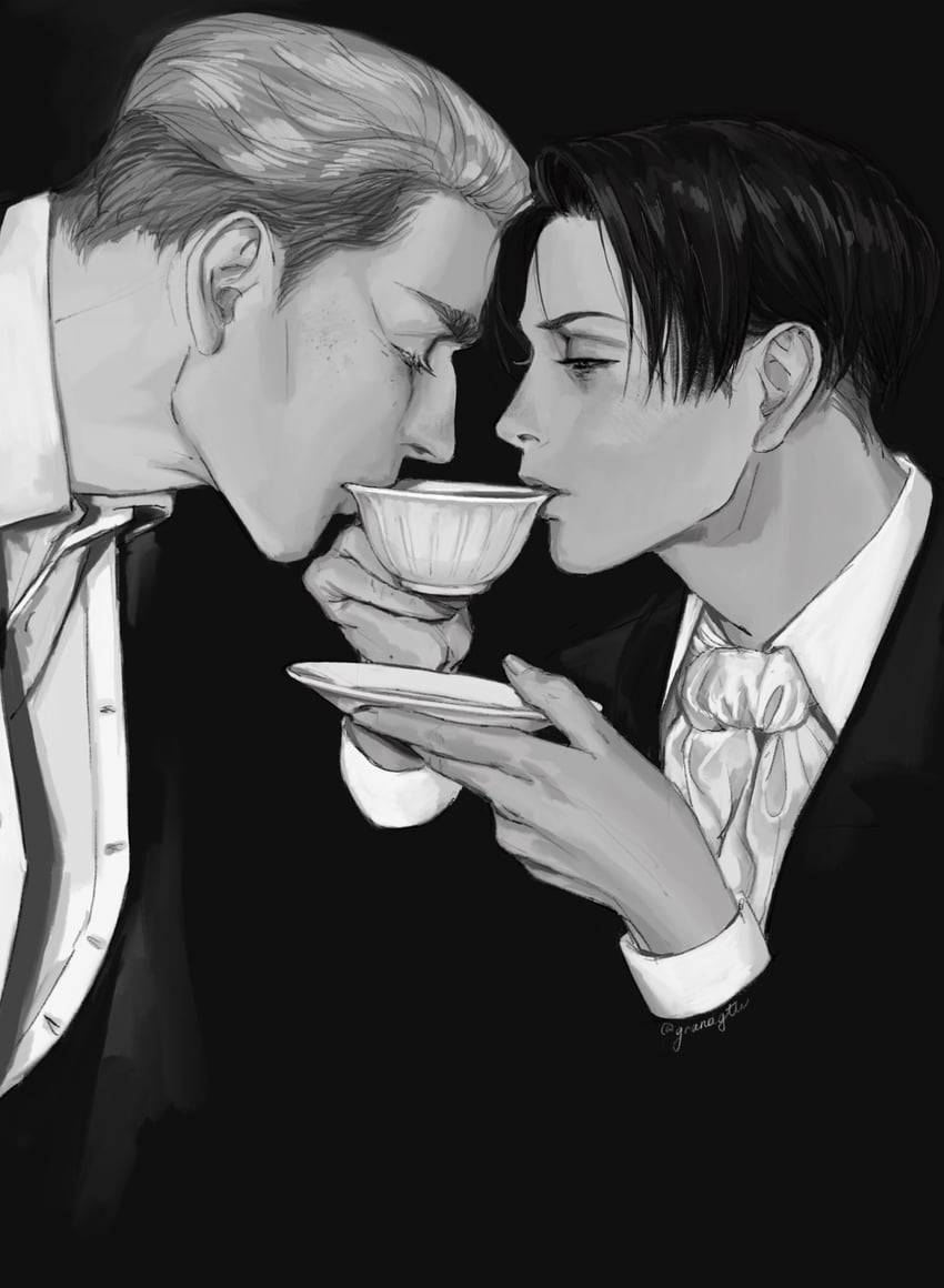 levi and erwin smith (shingeki no kyojin) drawn by grandgth