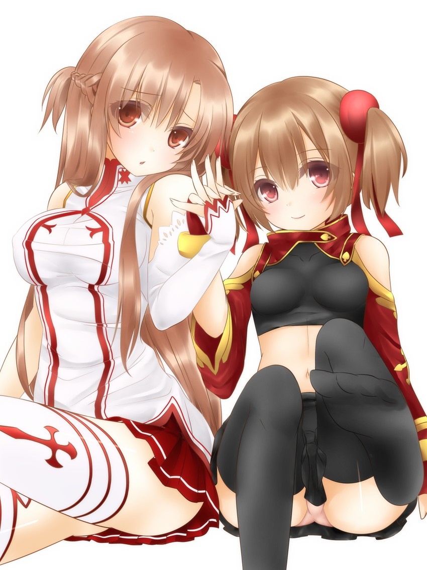 asuna and silica (sword art online) drawn by miko_(royal_milk)