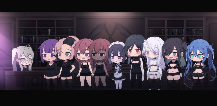 vel, neu, lafi, rafi, susui, and 5 more (aren't grim reapers supposed to be scary) drawn by kamuo