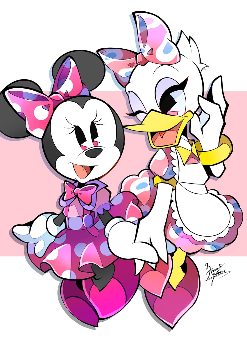 minnie mouse and daisy duck (mickey mouse & friends) drawn by yuyu_maybe