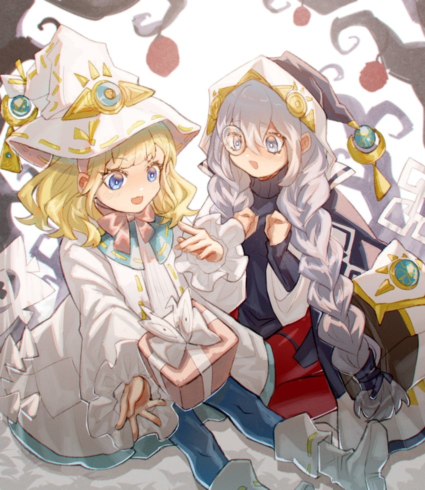 diabellstar the black witch, diabellze the original sinkeeper, astellar of the white forest, and elzette of the white forest (yu-gi-oh!) drawn by monitor_(udoshiyo) and udoshiyo