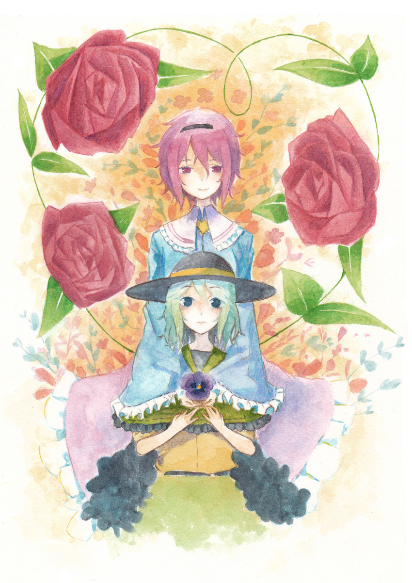 komeiji koishi and komeiji satori (touhou) drawn by hayashi_kewi