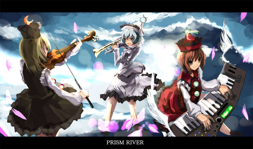 lunasa prismriver, merlin prismriver, and lyrica prismriver (touhou) drawn by shimadoriru