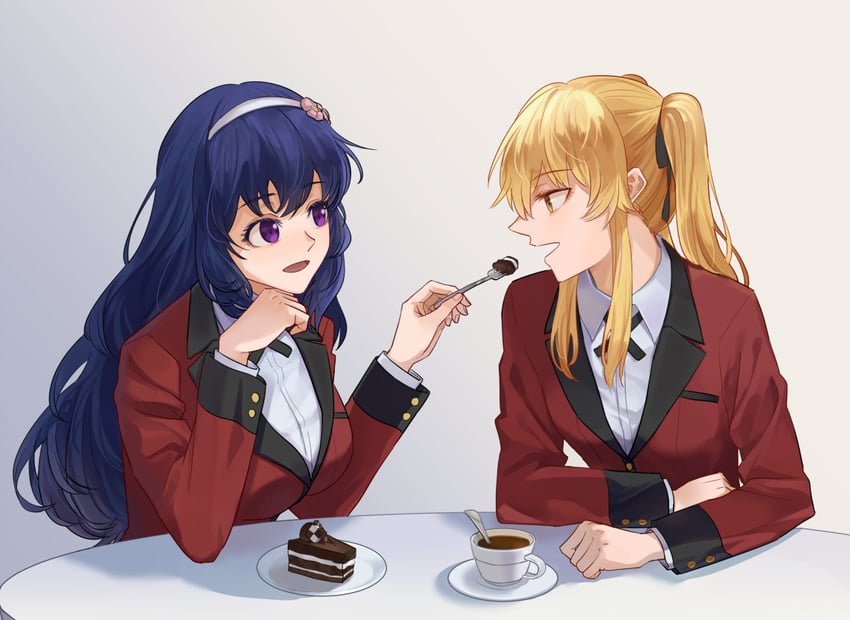 saotome mary and hanatemari tsuzura (kakegurui) drawn by uranium_(a3uki)