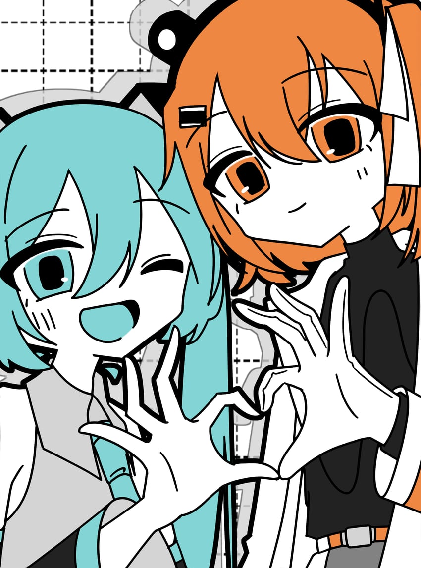 hatsune miku and adachi rei (vocaloid and 2 more) drawn by chiori_(_chio_ri)
