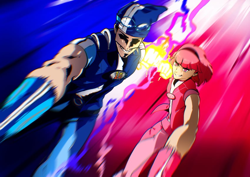 sportacus and stephanie (boku no hero academia and 1 more) drawn by kwhundredk