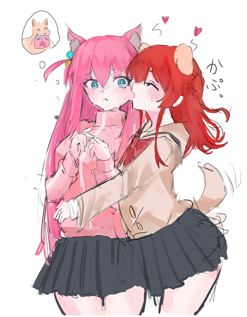 gotoh hitori and kita ikuyo (bocchi the rock!) drawn by harutia_y