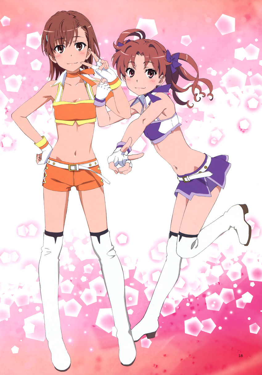misaka mikoto and shirai kuroko (toaru majutsu no index and 1 more) drawn by tanaka_yuuichi