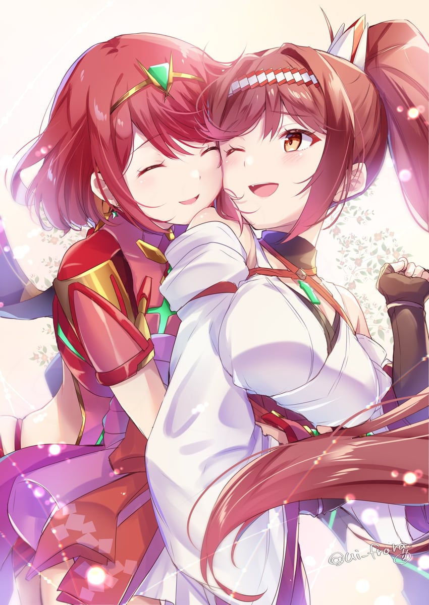 pyra and glimmer (xenoblade chronicles and 3 more) drawn by ui_frara