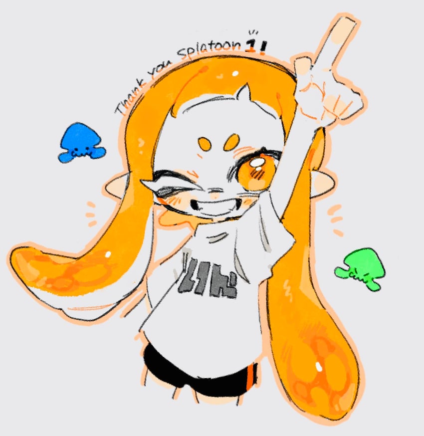 inkling player character, inkling girl, and kaori (splatoon and 1 more) drawn by awo_iik