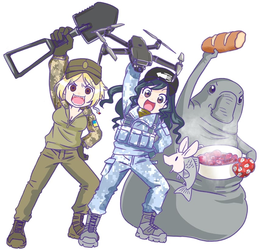 marichka, kraken, homunculus loxodontus, and schweinokaras (original) drawn by anonymous_(japanese) and japanon