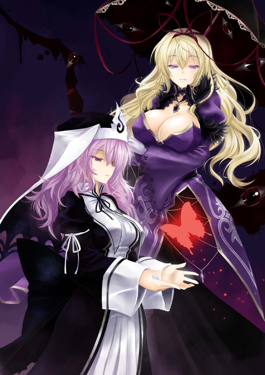 yakumo yukari and saigyouji yuyuko (touhou and 2 more) drawn by okitakung
