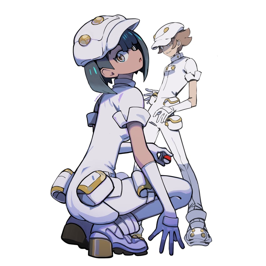 aether foundation employee (pokemon and 1 more) drawn by eudetenis