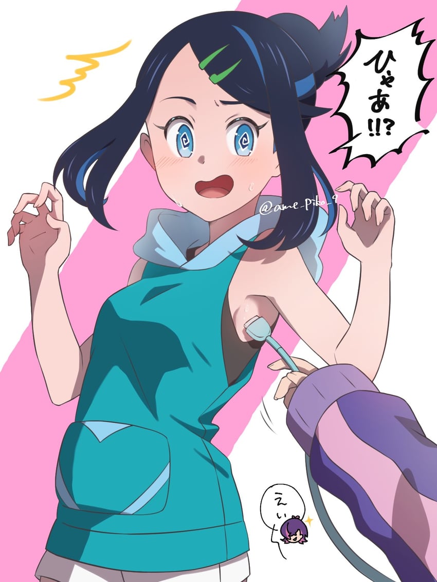 liko and dot (pokemon and 1 more) drawn by amedamaneko