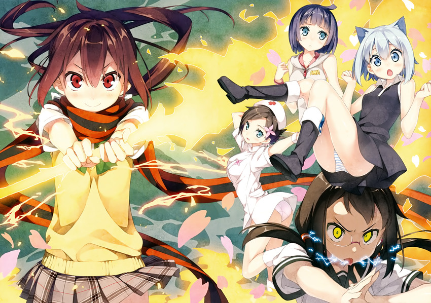 nanami ao, yarizakura hime, isone kotoha, v juri f, and kishi touka (yozakura quartet) drawn by kantoku