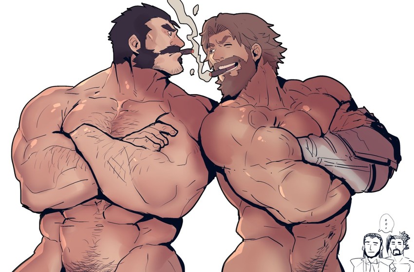 cassidy, hanzo, graves, and twisted fate (league of legends and 2 more) drawn by rybiok