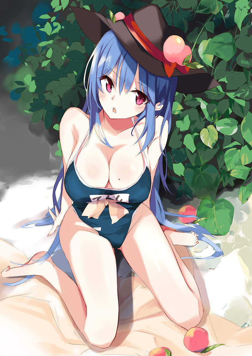 hinanawi tenshi (touhou) drawn by tetsurou_(fe+)