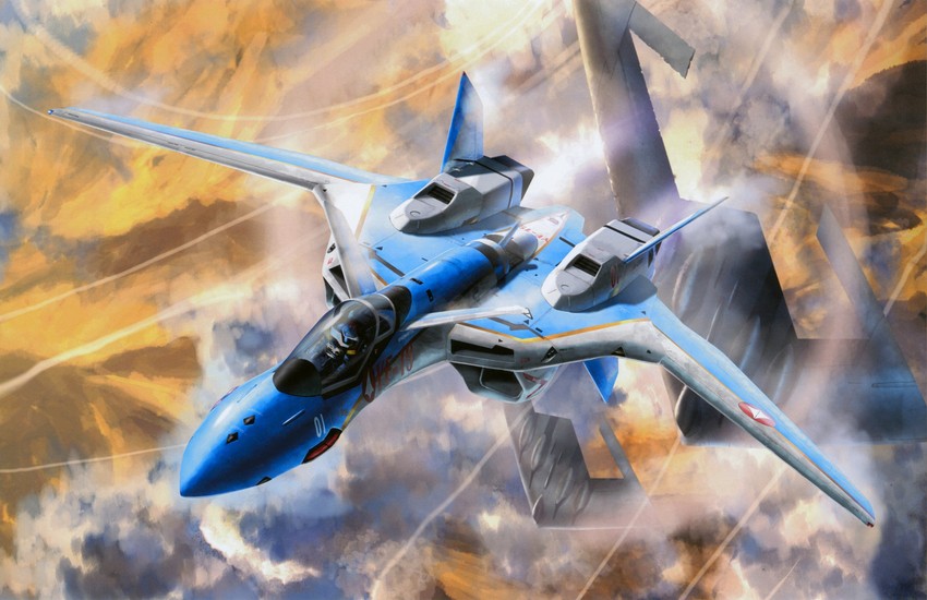 yf-19 and sb-10/10 starwing (macross and 1 more) drawn by tenjin_hidetaka
