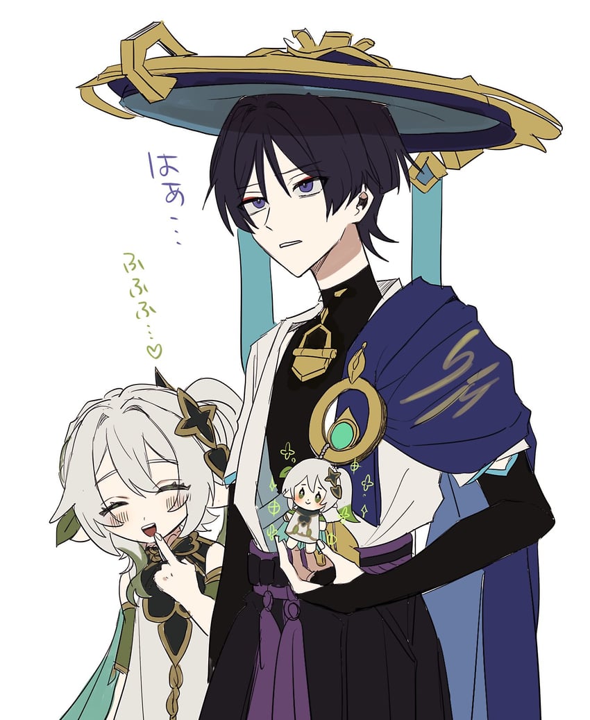scaramouche, nahida, and wanderer (genshin impact) drawn by no6_gnsn