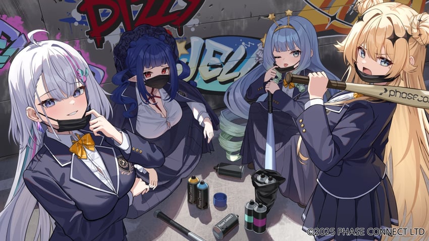 kaneko lumi, jelly hoshiumi, ember amane, and dizzy dokuro (phase connect) drawn by rahy