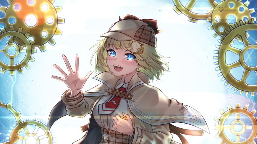 watson amelia (hololive and 1 more) drawn by huan_ye