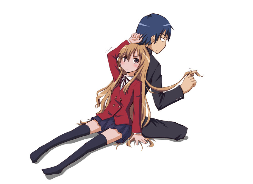 aisaka taiga and takasu ryuuji (toradora!) drawn by sakaki_soshi