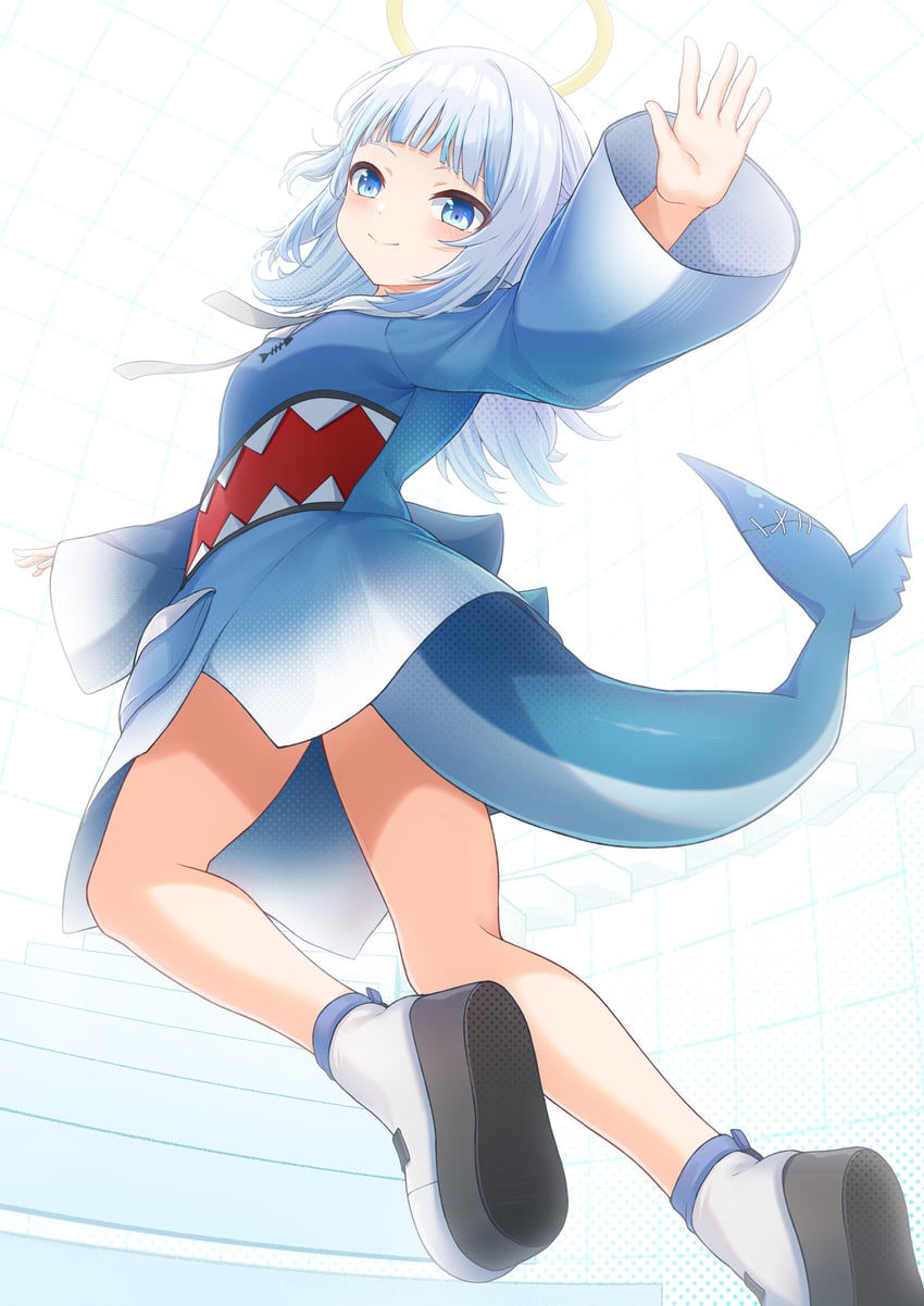 gawr gura (hololive and 1 more) drawn by agiri_(agiri_box)
