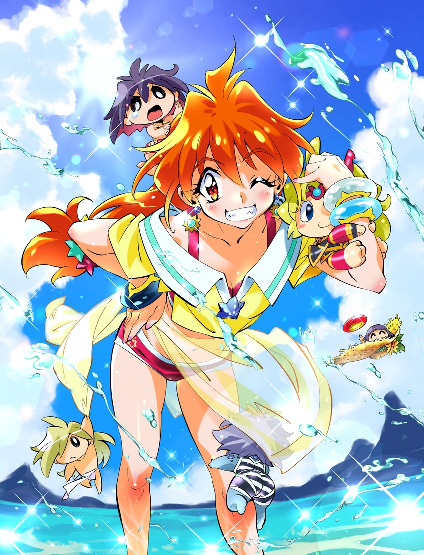 lina inverse, amelia wil tesla seyruun, gourry gabriev, and zelgadiss graywords (slayers) drawn by araizumi_rui