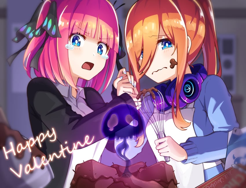 nakano nino and nakano miku (go-toubun no hanayome) drawn by hyoe_(hachiechi)