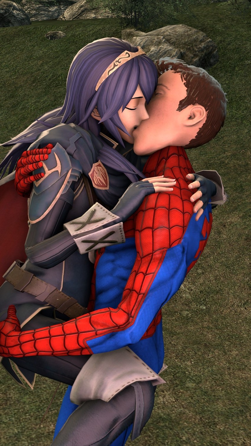lucina, spider-man, and peter parker (fire emblem and 3 more) drawn by loverlassysponk