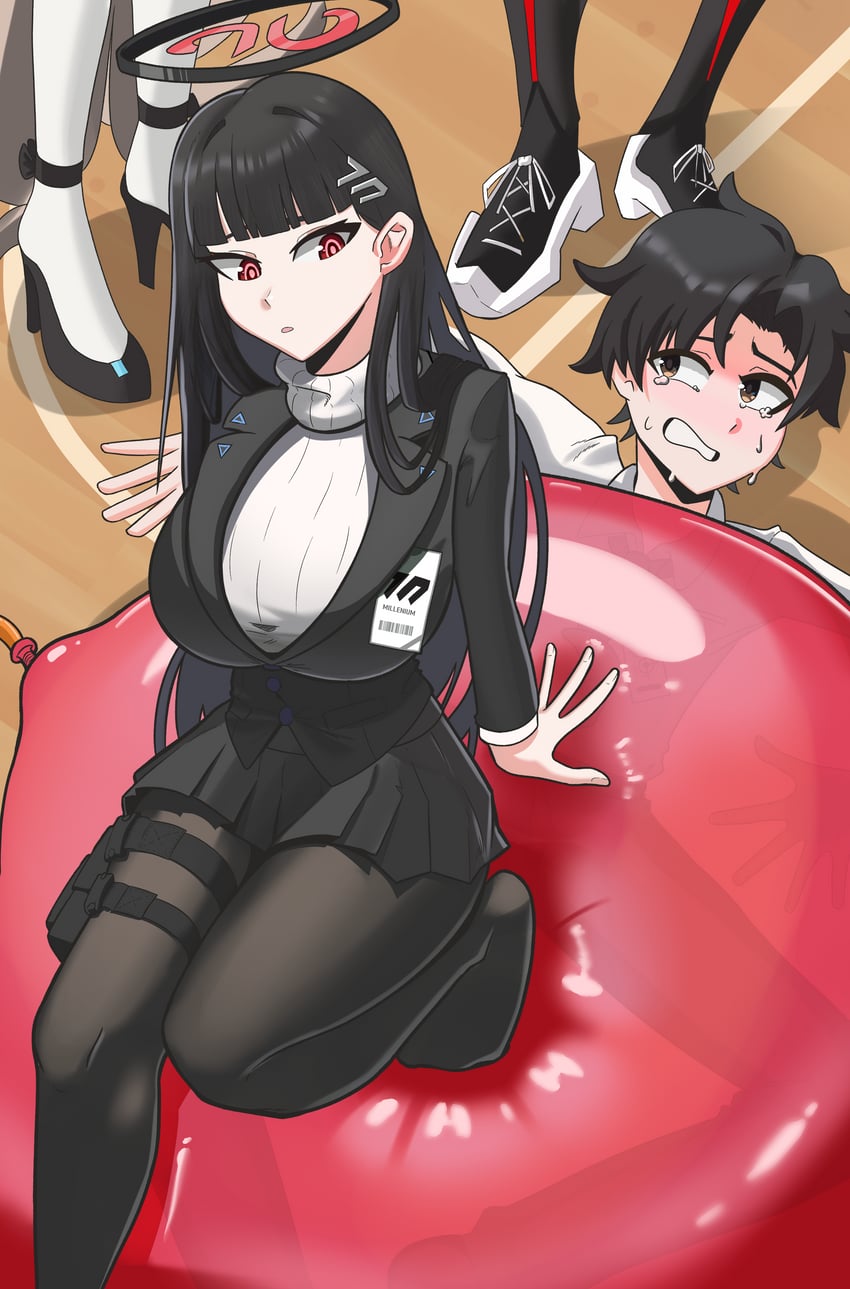 sensei and rio (blue archive and 1 more) drawn by genericlooner