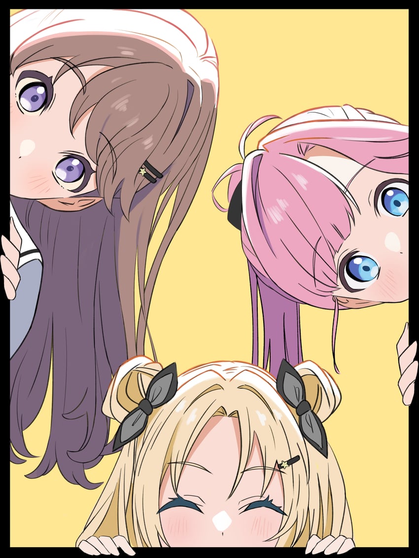 fujishima megumi, osawa rurino, and anyoji hime (love live! and 1 more) drawn by masaki_(masakinariya)